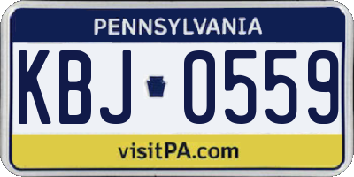 PA license plate KBJ0559