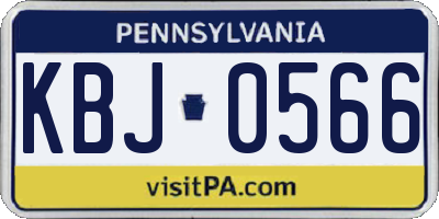 PA license plate KBJ0566