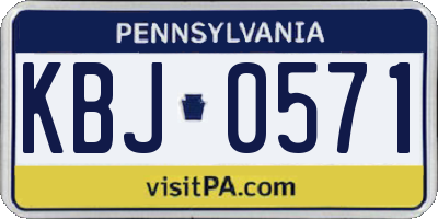 PA license plate KBJ0571