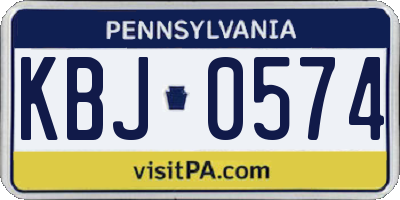 PA license plate KBJ0574