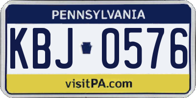 PA license plate KBJ0576