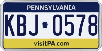 PA license plate KBJ0578