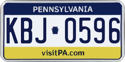 PA license plate KBJ0596