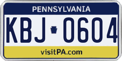 PA license plate KBJ0604