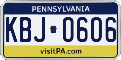 PA license plate KBJ0606