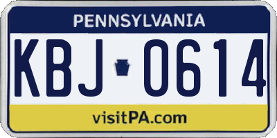 PA license plate KBJ0614