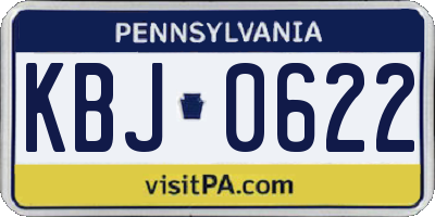 PA license plate KBJ0622