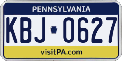 PA license plate KBJ0627