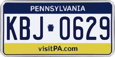 PA license plate KBJ0629