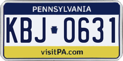 PA license plate KBJ0631