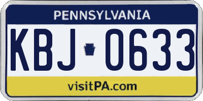 PA license plate KBJ0633