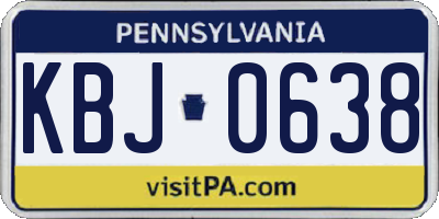 PA license plate KBJ0638