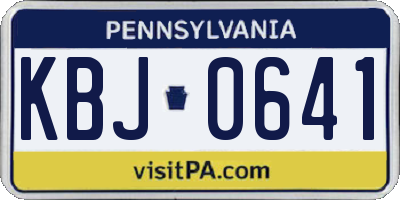 PA license plate KBJ0641