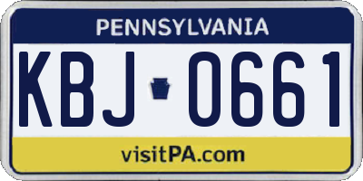 PA license plate KBJ0661