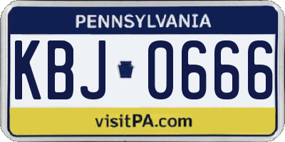 PA license plate KBJ0666