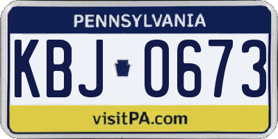 PA license plate KBJ0673