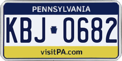 PA license plate KBJ0682