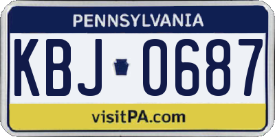 PA license plate KBJ0687