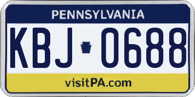 PA license plate KBJ0688