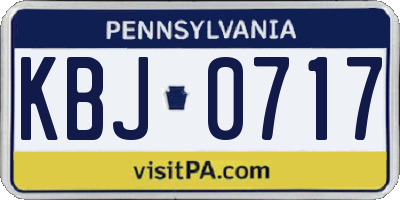 PA license plate KBJ0717