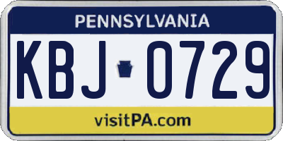 PA license plate KBJ0729