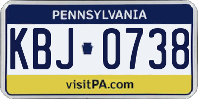 PA license plate KBJ0738
