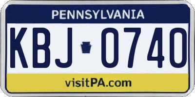PA license plate KBJ0740
