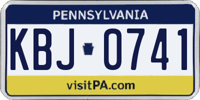 PA license plate KBJ0741