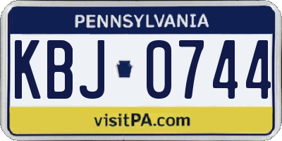 PA license plate KBJ0744