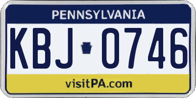 PA license plate KBJ0746