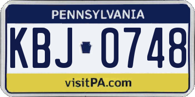 PA license plate KBJ0748