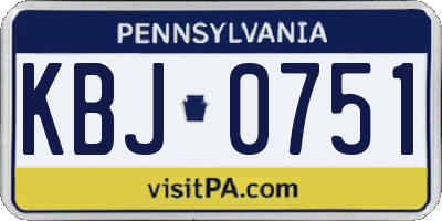 PA license plate KBJ0751