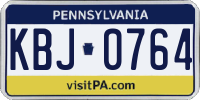 PA license plate KBJ0764