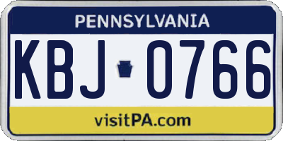 PA license plate KBJ0766
