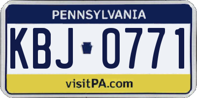 PA license plate KBJ0771