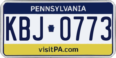 PA license plate KBJ0773