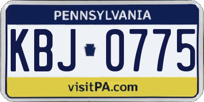 PA license plate KBJ0775