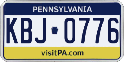 PA license plate KBJ0776