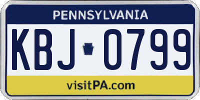 PA license plate KBJ0799