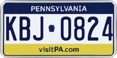 PA license plate KBJ0824