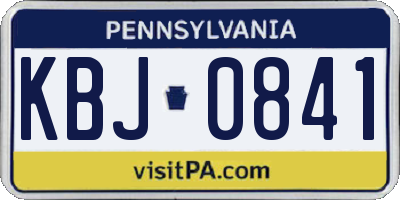 PA license plate KBJ0841