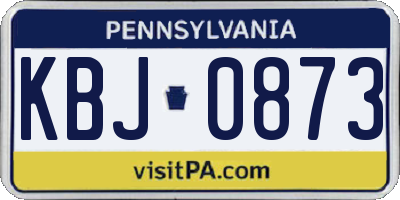 PA license plate KBJ0873