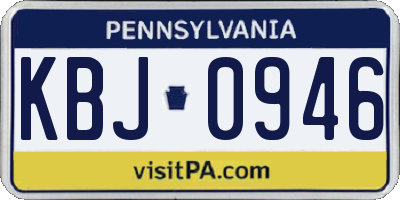 PA license plate KBJ0946