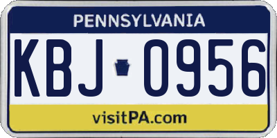 PA license plate KBJ0956