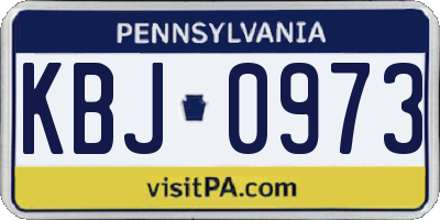 PA license plate KBJ0973