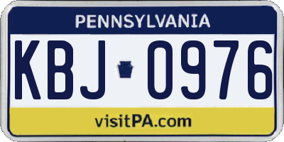 PA license plate KBJ0976