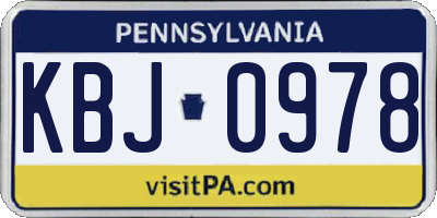 PA license plate KBJ0978