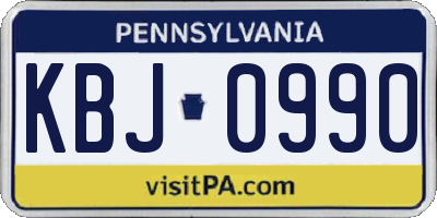 PA license plate KBJ0990