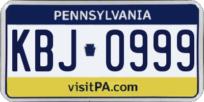 PA license plate KBJ0999