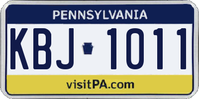 PA license plate KBJ1011